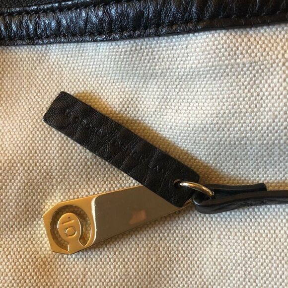 DEREK LAM 10 CROSBY  Canvas Black Leather  Tote - Picture 5 of 9